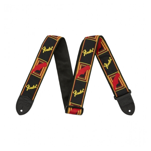 "Fender 2\" Monogrammed Strap Black-Yellow-Red ❘ Gitarrengurt ❘ Nylon"-image