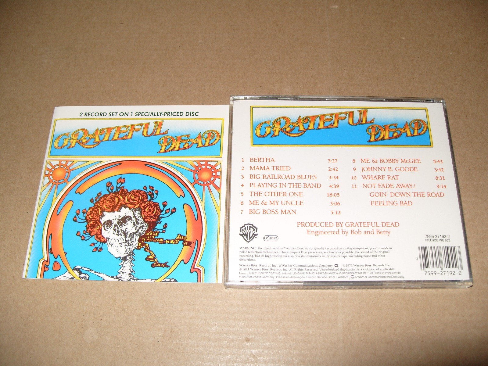 Grateful Dead by Grateful Dead (1971) CD + INLAYS EXCELLENT + CONDITION