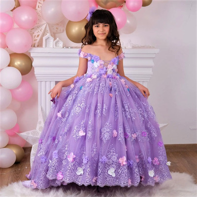 birthday dress for sweet 16 3D Flower Girl Quinceanera Gown Lilac Flowers Color:rose-gold please add $25.00 Colour:Pink Shop Organic 1 Year