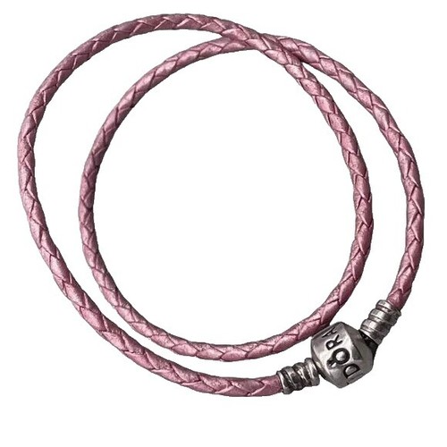 Pandora Pink Leather Double Bracelet 590705CMP-D3 - Approximately