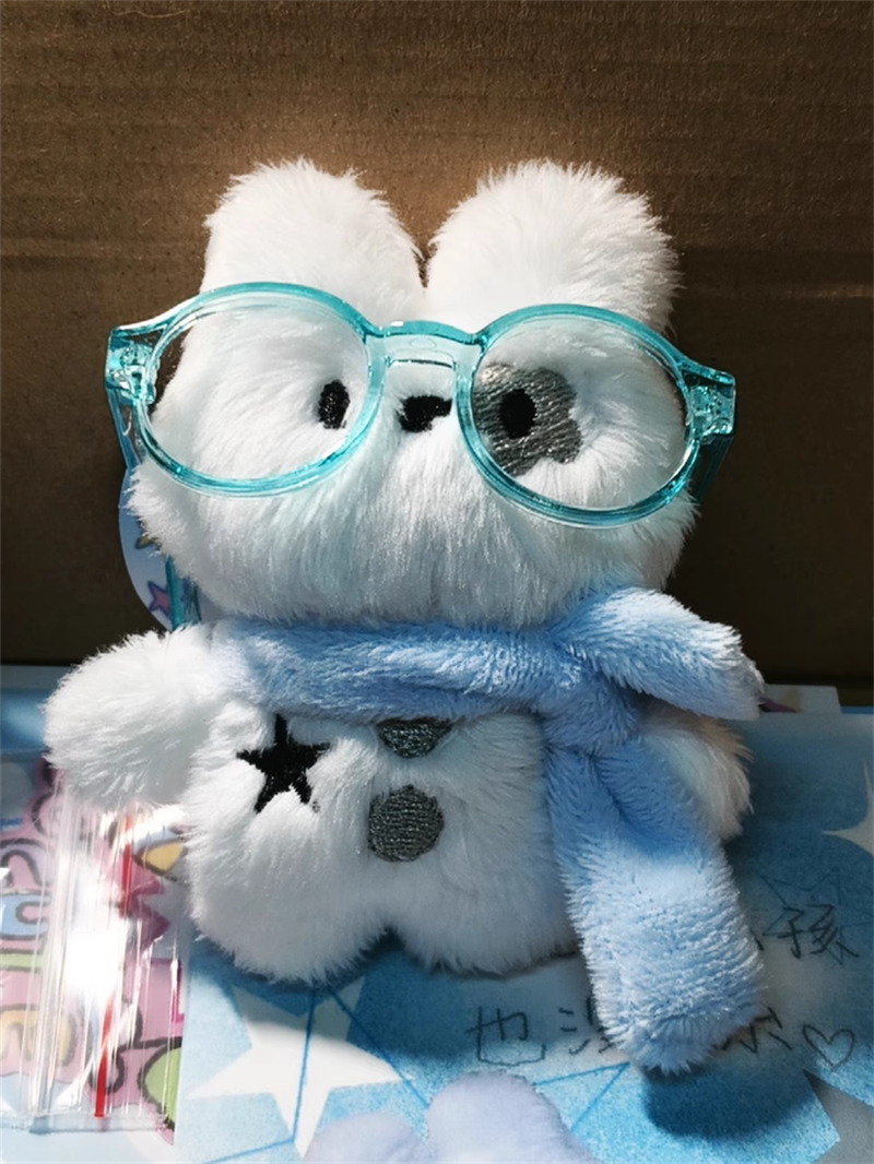 Ship a blue love plush pendant keychain, $21.00