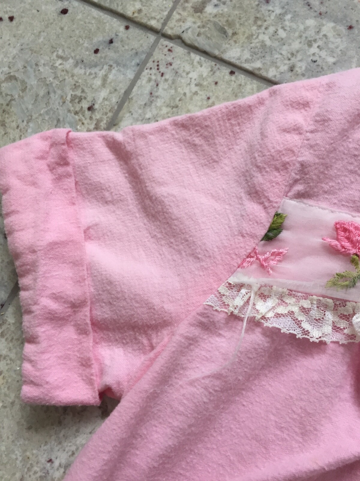 VTG 1950s pink cotton short sleeve robe housecoat… - image 4