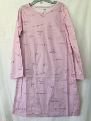 New Carter's Hearts Dream Nightgown Nightshirt Girls Long Sleeve Lilac S,M,L
