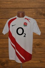England 2007 Home Rugby Jersey Nike O2 Mens Size M White Shirt