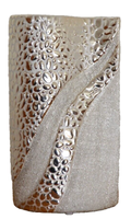 Formano Vase Champagner Ca. 25 Cm Hoch Keramik Silber Gold Reliefiert 714220