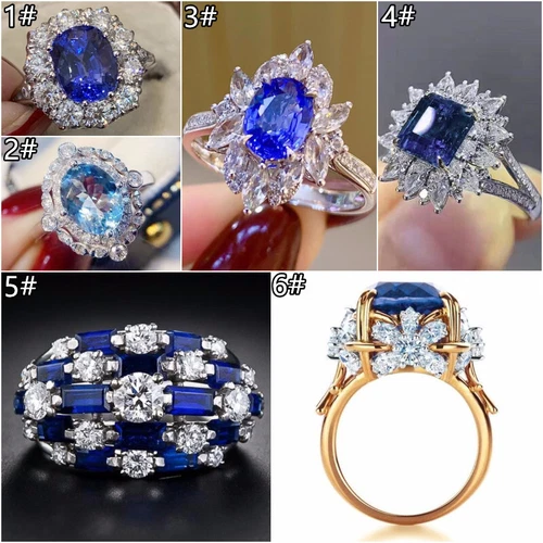 Gorgeous Cubic Zircon Women 925 Silver Plated,Gold Plated Ring Jewelry Sz 6-10 - Picture 3 of 42