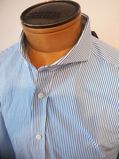 G/FORE Performance Fabric Blue Striped Tailored Fit Sport Shirt NWT Small 185