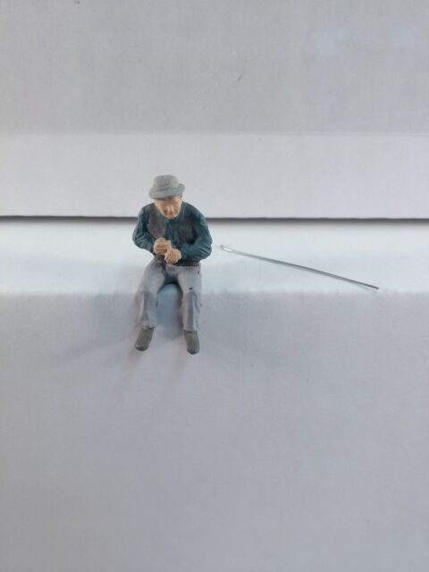 Arttista Fisherman sitting #1192 - O Scale On30 On3 Figures People - Artista New | eBay