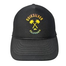 Quiksilver Snapback Rope Trucker Hat Black Youth One Size Mesh Back