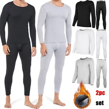 Men's Long Johns Thermal Underwear Fleece Lined Base Layer Set for Cold Weather