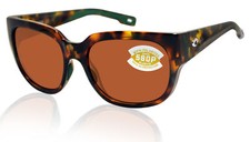 Costa Del Mar Waterwoman Shiny Palm Tortoise Copper 580 Plastic Polarized Lens