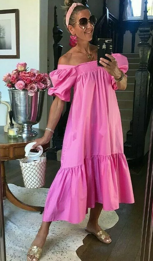 h&m pink dress