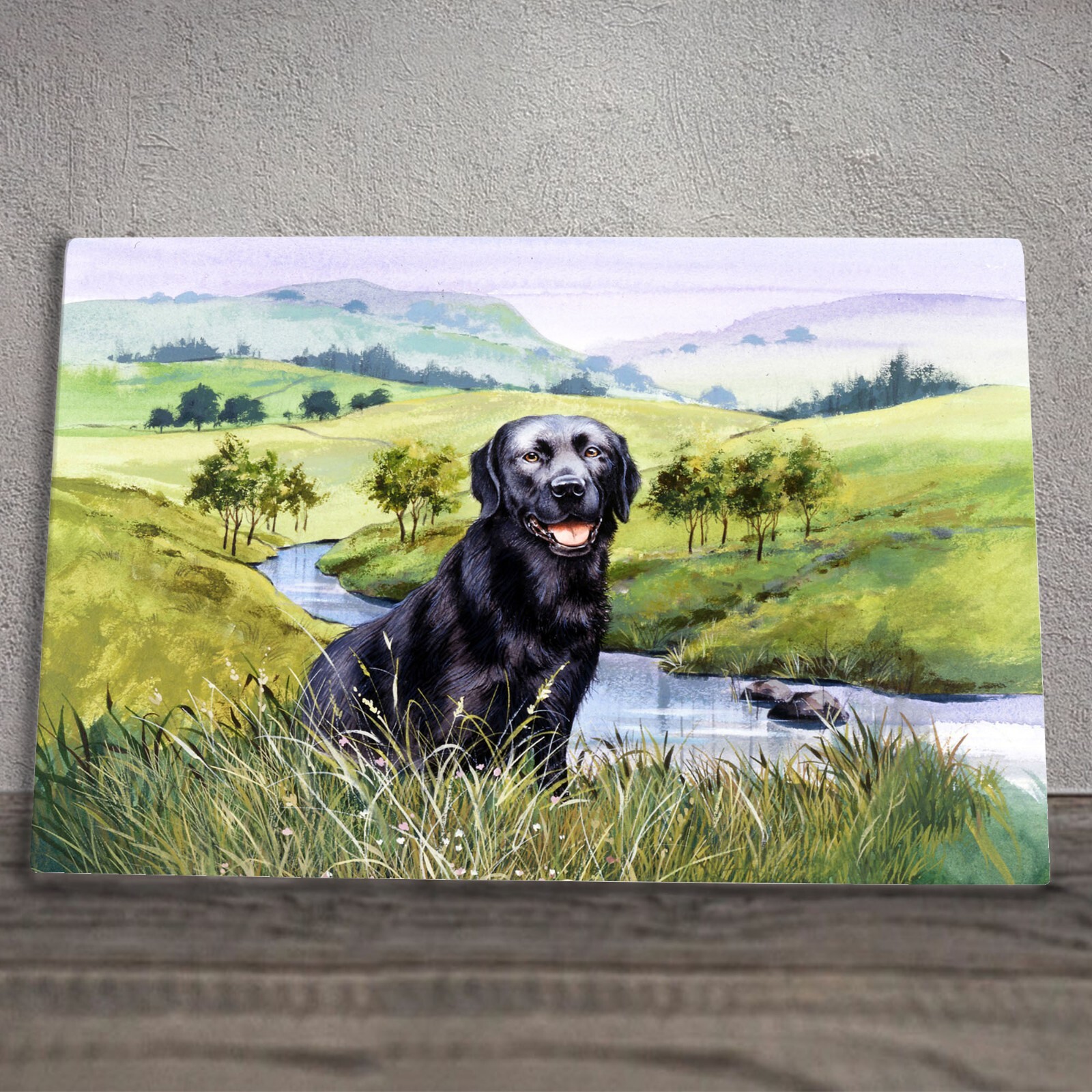 Black Labrador Ceramic Tile Picture Dog Plaque Sign Wall Art By R Fathers 20x30