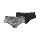 Puma 2er Pack Damen Hipster Printed Black Größe S-XL Baumwollmix NEU