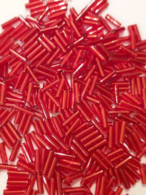 Miyuki Bugles 6×1,7 mm Silver Lined Ruby Japanische Glasperlen DIY-Schmuck 20 gr