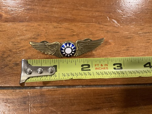 ORIGINAL WWII CHINESE PILOT WINGS PIN BADGE - Numbered
