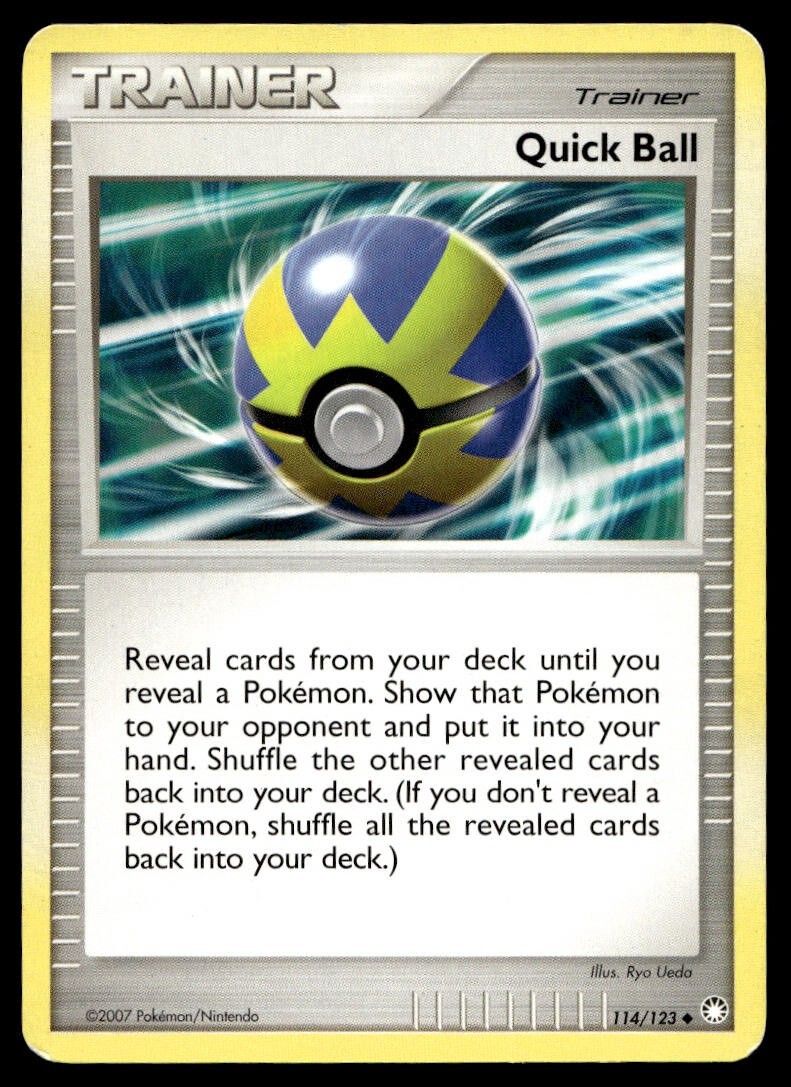 Quick Ball 114/123 Pokemon Card Mysterious Treasures Uncommon Trainer LP CD