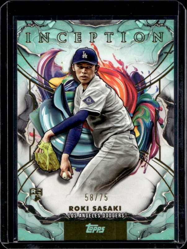2025 Topps Inception Roki Sasaki RC Aqua Rookie #/75 Dodgers