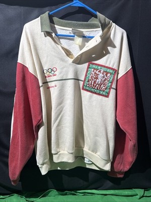 Vintage 1960 Summer Olympics Rome Sweatshirt Mens L  Beige Adidas Embroidery