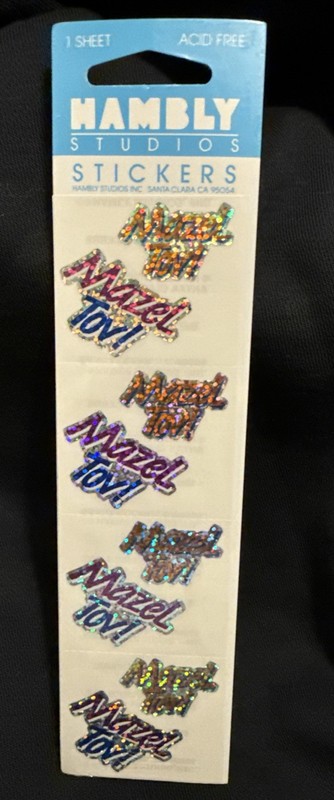 Rare Vintage Hambly Studios Mazel Tov Stickers