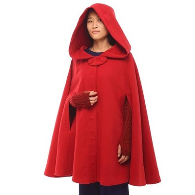 Gothic Mittelalter Unisex Poncho Cape Fledermaus Shal Umhang Überwurf Kurz rot