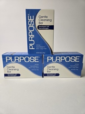 Purpose Gentle Cleansing Bar 3 Pack Facial Soap for Sensitive Skin 6 0z Bars