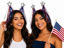 Lot Of 2 Way To Celebrate Patriotic Headband Star 4th Of July Party Independence