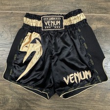 Venum Muay Thai Shorts Mens XL Black/Gold Boxing Thaiboxing MMA