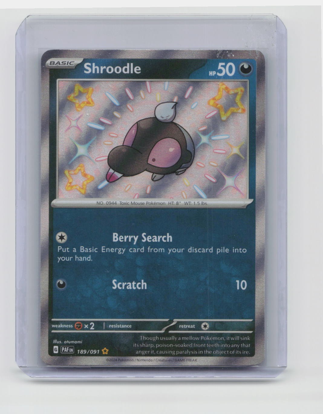 Shroodle Shiny Rare SV: Paldean Fates 189/091 NM