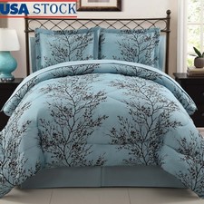 Reversible Bed in a Bag Comforter Set 8 Piece Microfiber Adult Bedding New