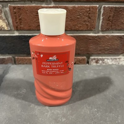 10 fl oz bottle of Bath & Body Works ''Peppermint Bark Truffle'' Milk Bar Collab-J