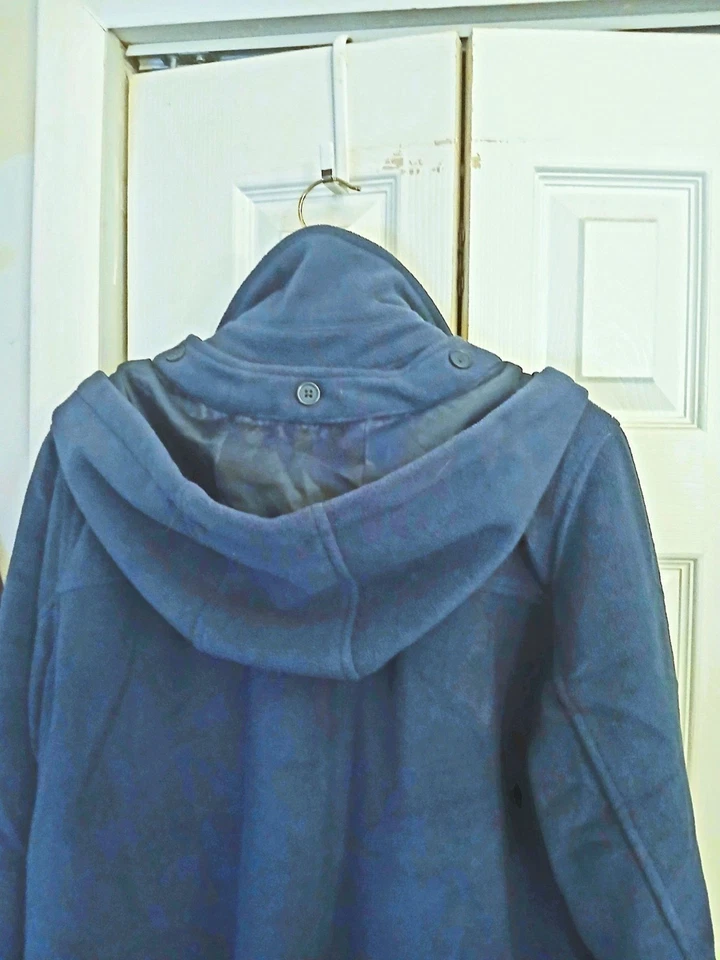Denim & Co. Microfleece Toggle Coat, Teal Blue, 1X - Image 4 of 4