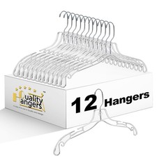 Quality Clear Hangers 12 Pack - Crystal Hangers for Clothes - Durable Plastic...