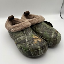 Zuecos Crocs Realtree APX clásicos forrados cortos para hombre 9 verdes camuflados polar