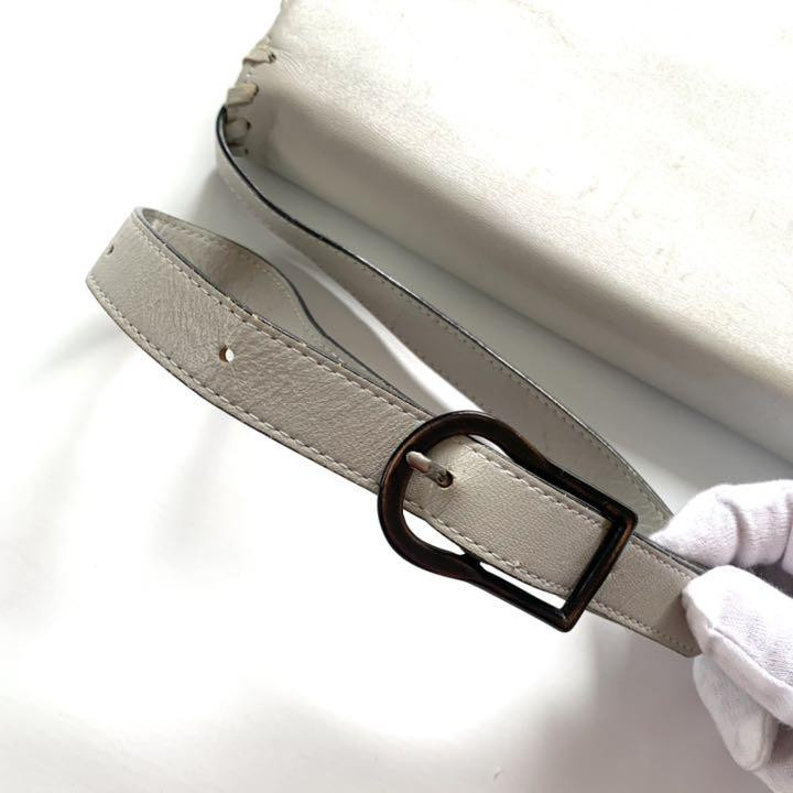 Borsa a tracolla vintage YSL YVES SAINT LAURENT in pelle bianca YS222