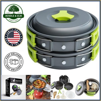 All-in-One Backpacking Cookware Set with Pot Cover and Travel Bag Included