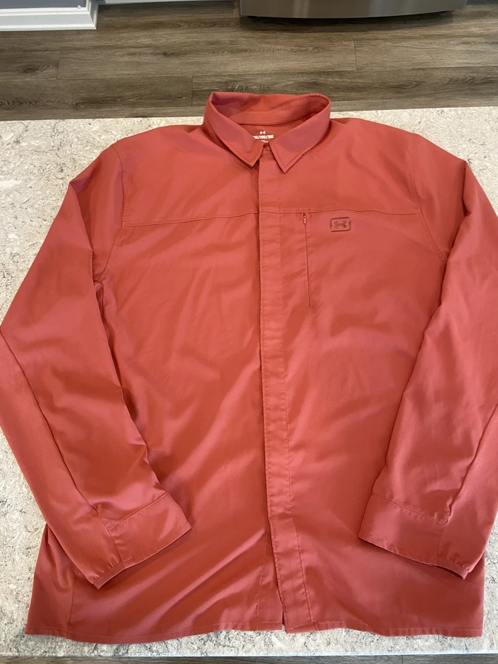 Under Armour Hybrid Red Long Sleeve Shirt Fish XXL - Image 4 of 4