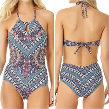 COLE OF CALIFORNIA WOMEN'S SIZE 12 STANDARD HI NECK ONE PIECE SWIMSUIT WIRE FREE