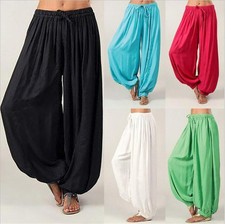 Damen Sommerhose Haremshose Pumphose Cargohose Aladinhose Strandhose Pluderhose