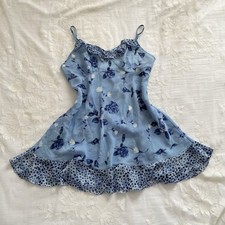 Floral blue slip dress