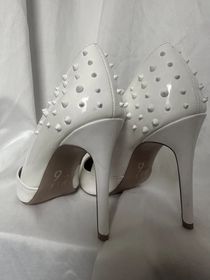 MIX No.6 белый лакированная кожа шип насосы, размер 9 - Изображение 4 из 4