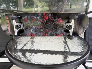 AMRGOT Complete Wood Skateboard Dragon Graphic Deck Black/Red/White