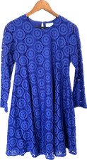 CeCe By Chyntia Steffe Dress Women's Size 0 Blue Lace Circle Embroidered