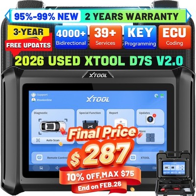 XTOOL D7S V2.0 Auto Bidirectional OBD2 Scanner Full Diagnostic Key Programmer