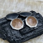 Vintage Sterling Silver .925 Round Brown Enamel Octagon Cufflinks 5.2 gr