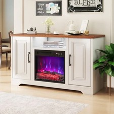 18 Inches Recessed Fireplace Heater with Remote Control and Adjustable Flame