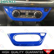 Cubierta de coche de control de botón de CA central de fibra de carbono azul para Chevy Trax 23-26