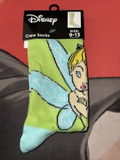 Disney Tinker Bell Crew Socks Green Blue Novelty