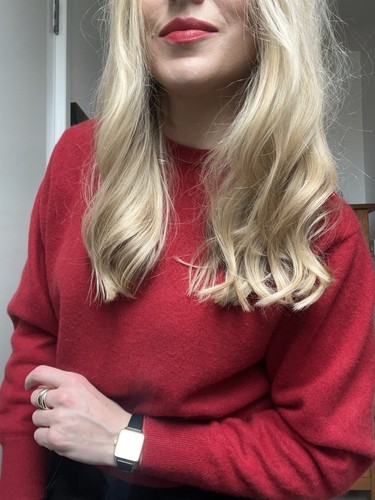 M&S 100% Cashmere Red Sweater Jumper Soft Size S - Picture 2 of 6