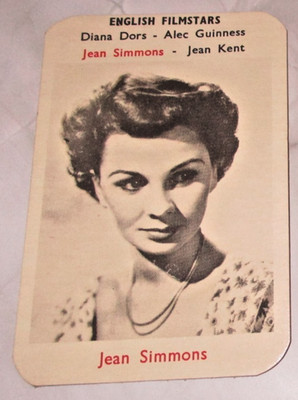 Jean Simmons 50er Jahre Maple Leaf englische Filmstars Kaugummi Karte